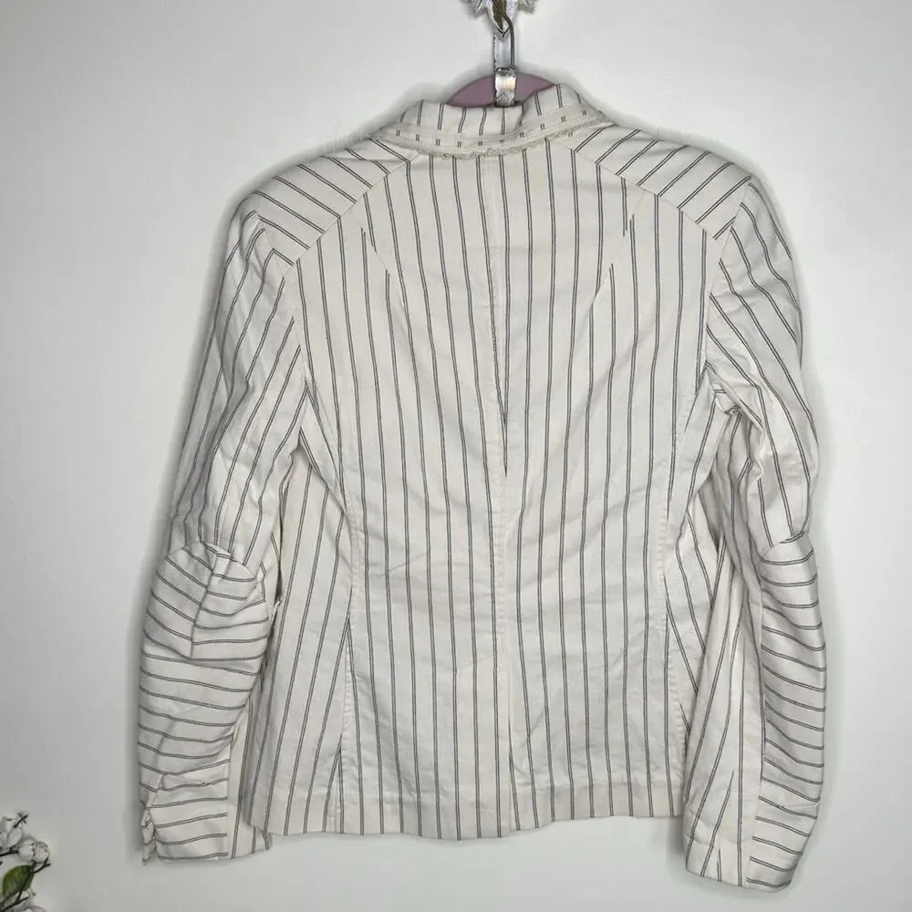 RAG & BONE Millie Striped Blazer Ivory Black Pinstripe {L50} - Picture 4 of 6